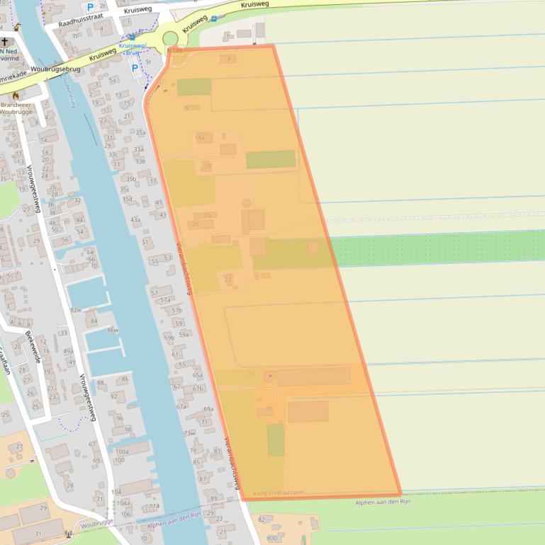 Kaart van postcodegebied 2481KT.