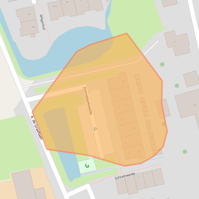 Kaart van postcodegebied 2481LT.