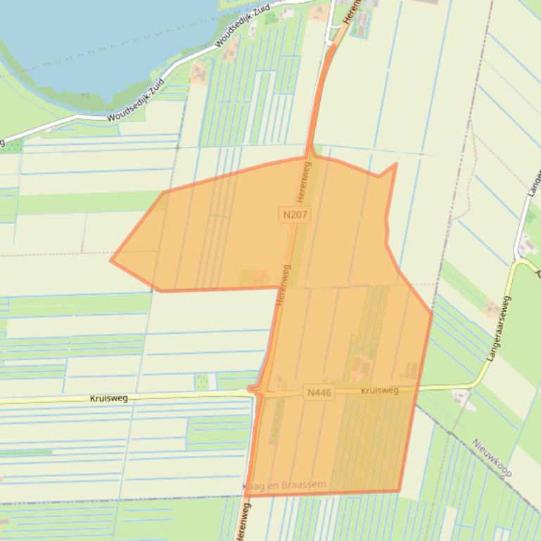 Kaart van postcodegebied 2481NA.