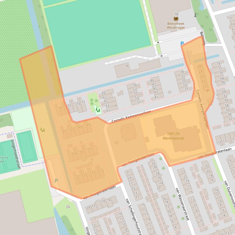 Kaart van postcodegebied 2481XB.