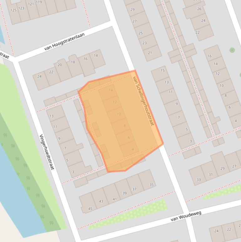 Kaart van postcodegebied 2481XG.