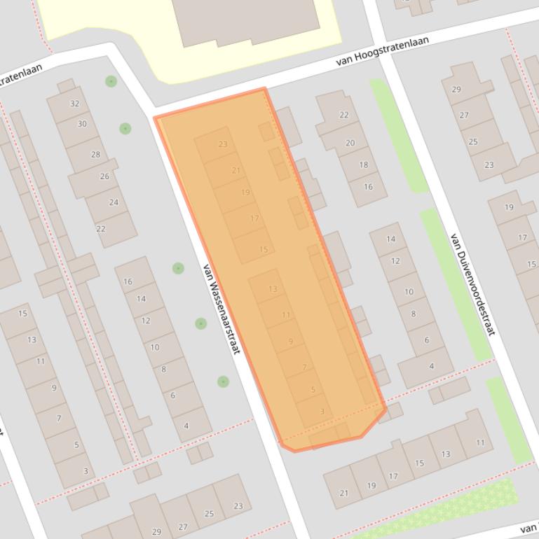 Kaart van postcodegebied 2481XH.