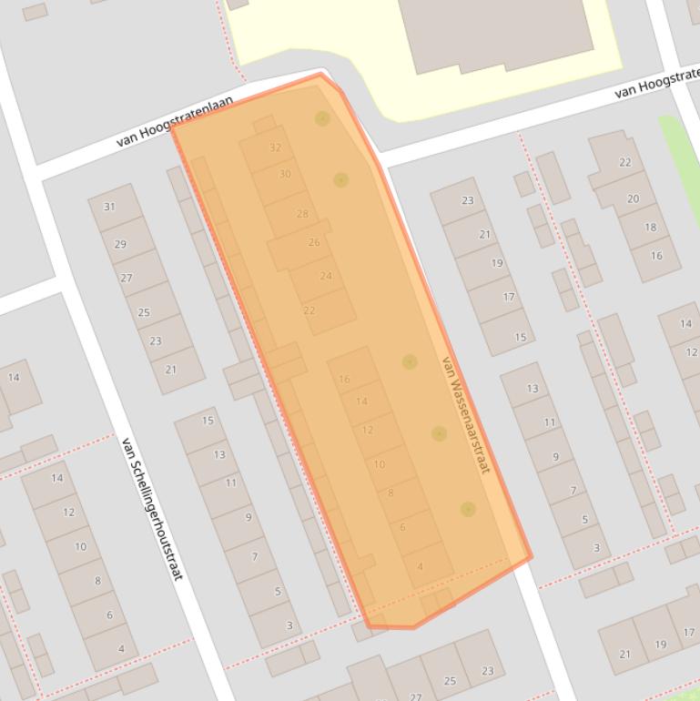 Kaart van postcodegebied 2481XJ.
