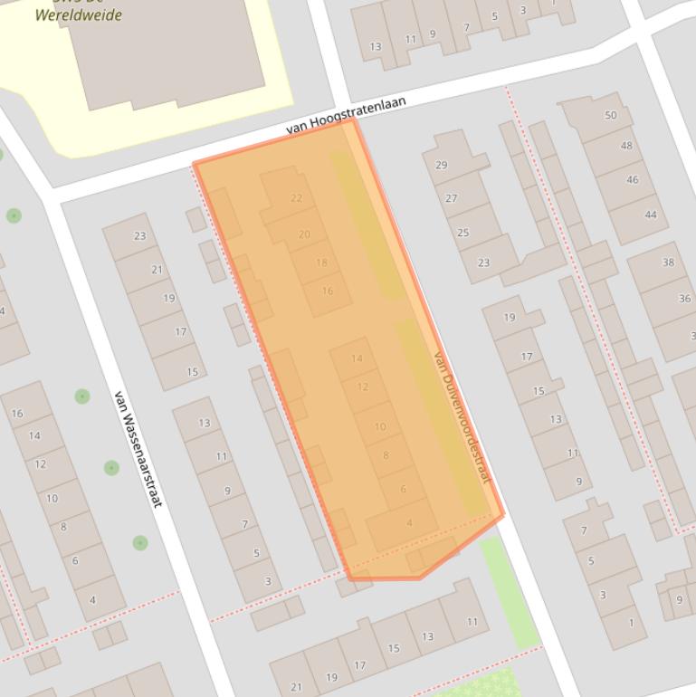 Kaart van postcodegebied 2481XL.