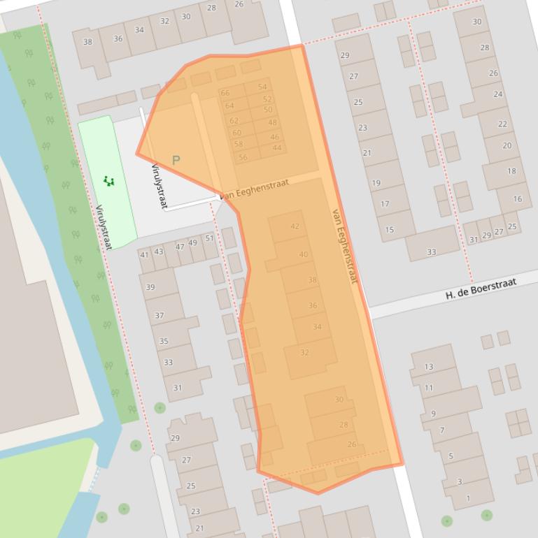 Kaart van postcodegebied 2481XS.