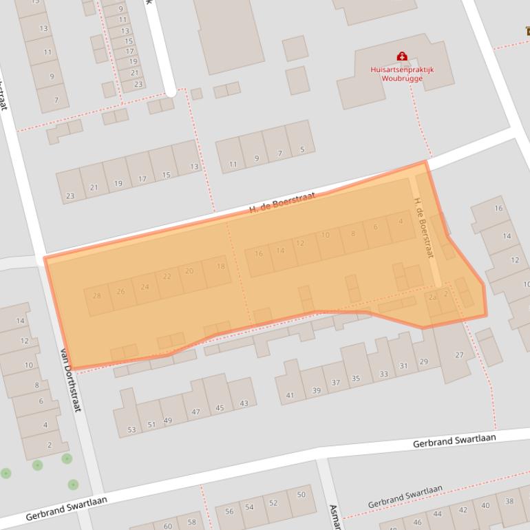 Kaart van postcodegebied 2481XX.