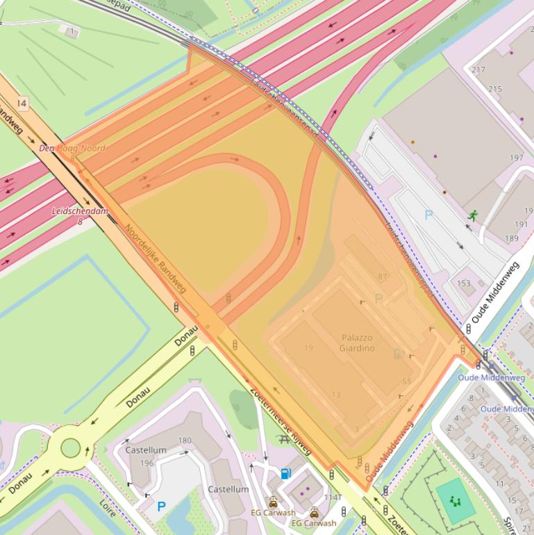 Kaart van postcodegebied 2491AC.