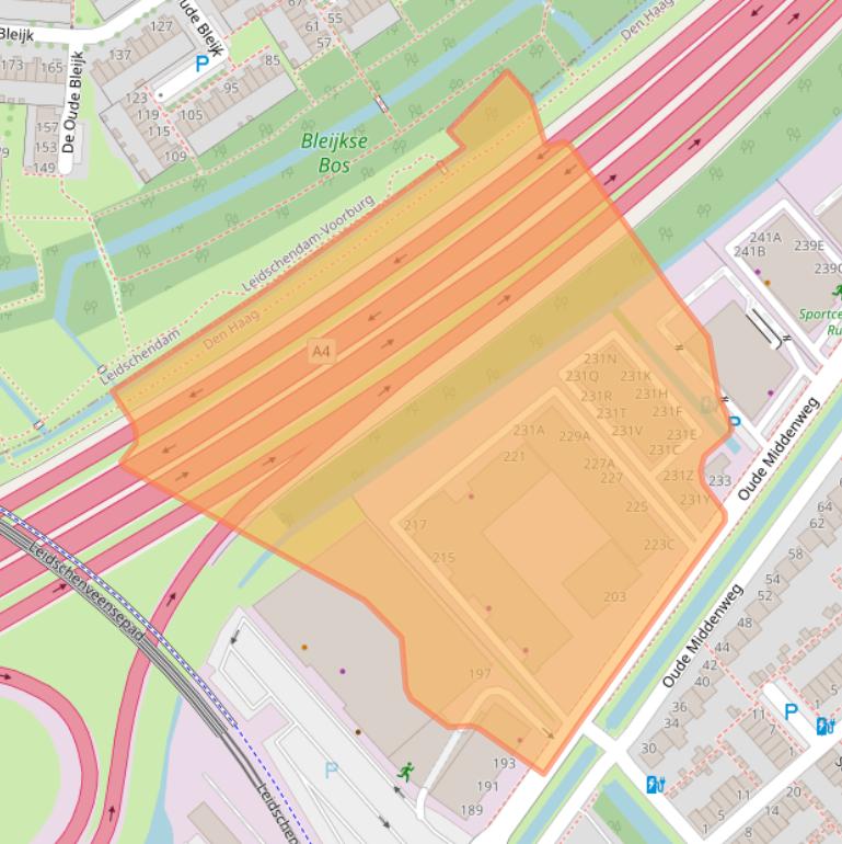Kaart van postcodegebied 2491AG.