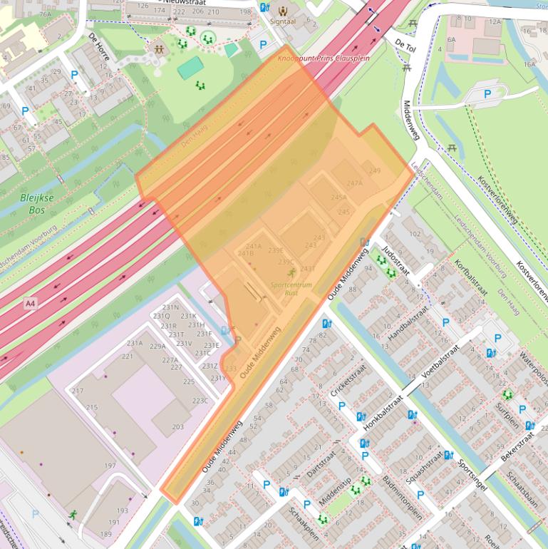 Kaart van postcodegebied 2491AH.