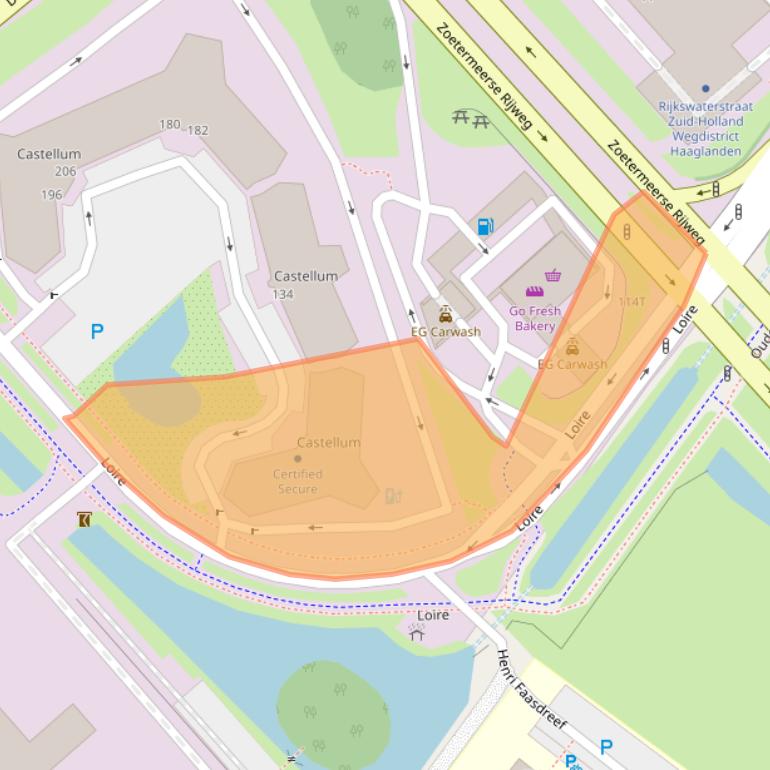 Kaart van postcodegebied 2491AJ.