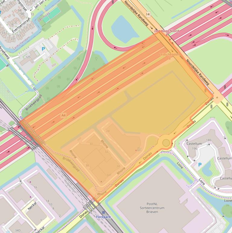 Kaart van postcodegebied 2491AP.