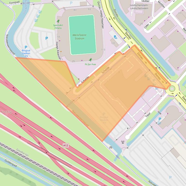 Kaart van postcodegebied 2491BL.