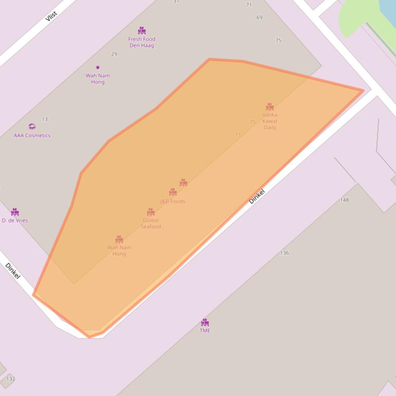 Kaart van postcodegebied 2491CL.