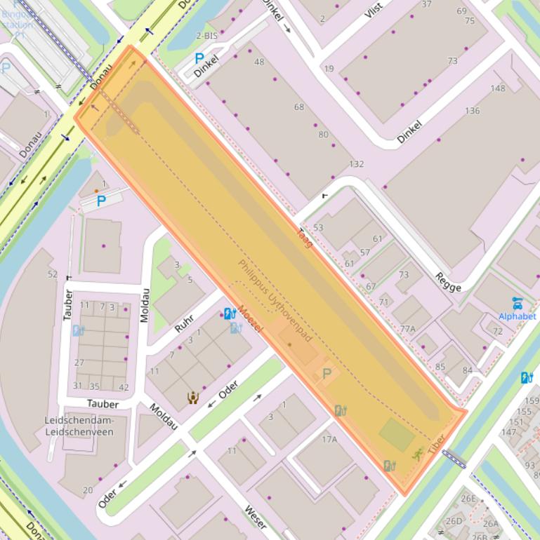 Kaart van postcodegebied 2491CT.