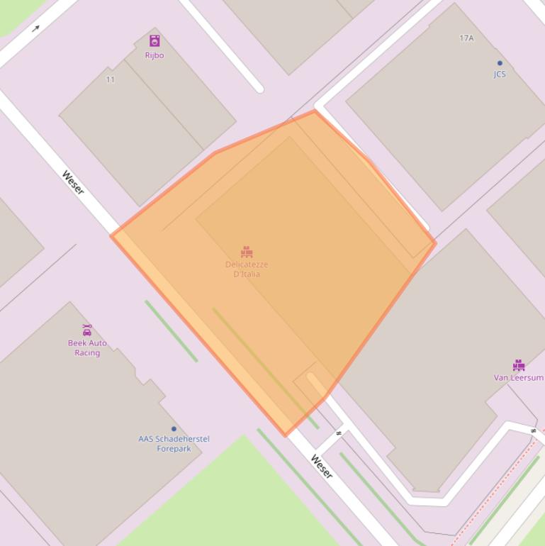 Kaart van postcodegebied 2491DG.