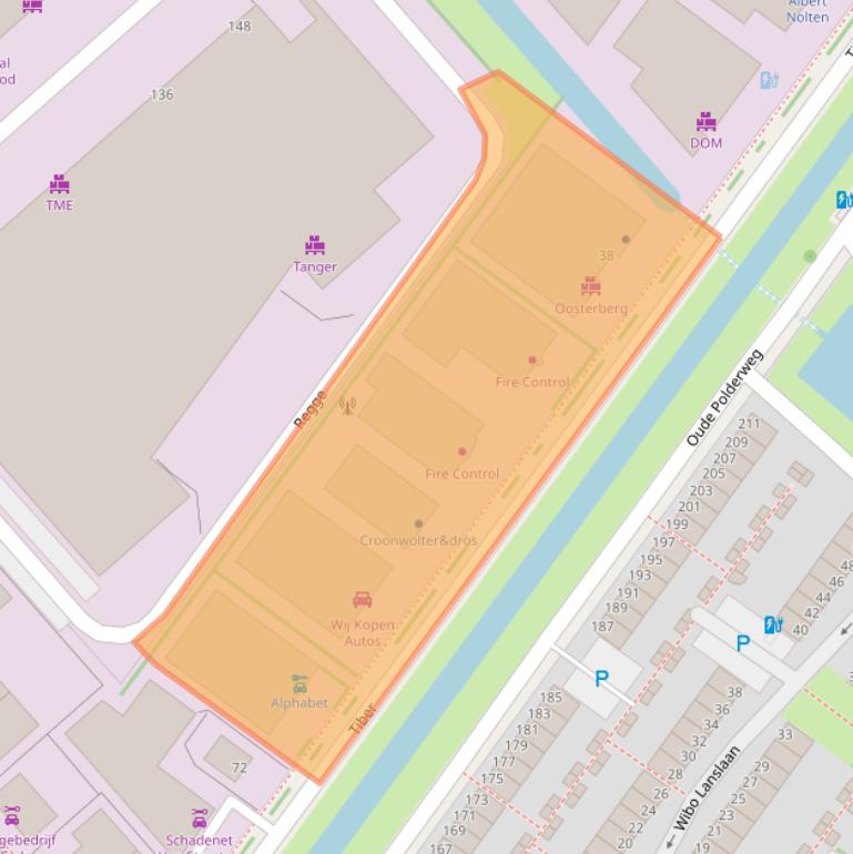 Kaart van postcodegebied 2491DJ.