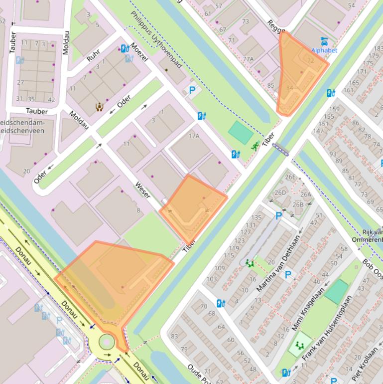 Kaart van postcodegebied 2491DK.