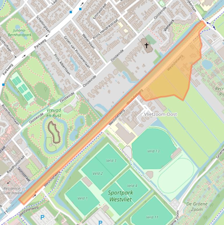 Kaart van postcodegebied 2491EB.