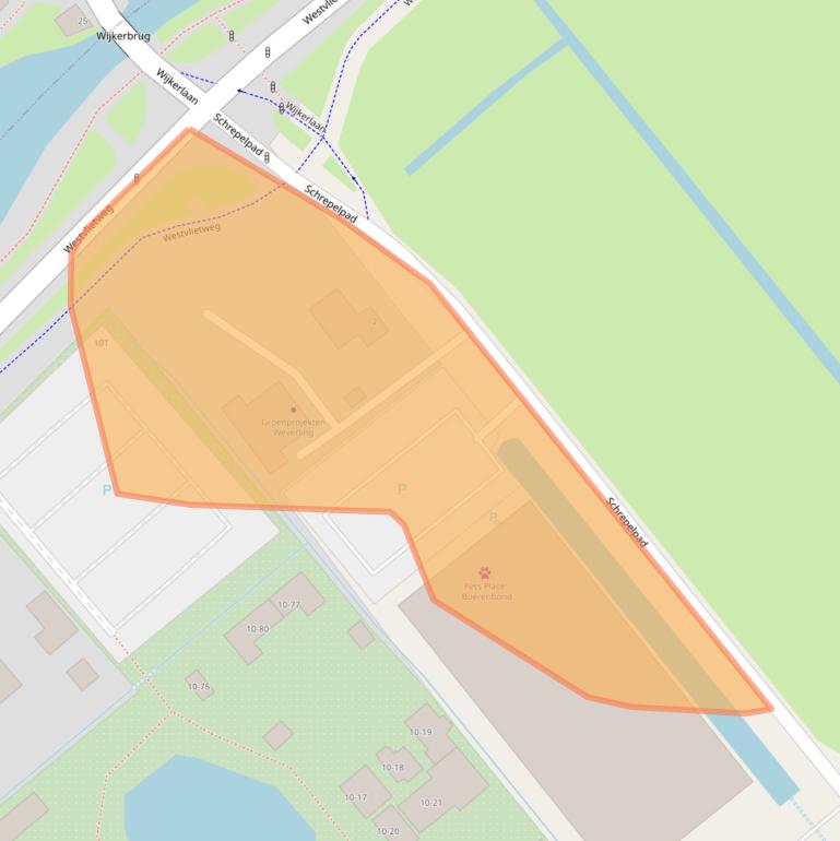 Kaart van postcodegebied 2491EE.