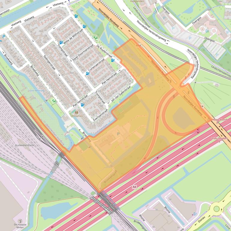 Kaart van postcodegebied 2491EK.
