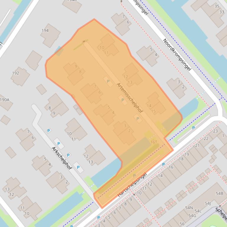 Kaart van postcodegebied 2492HE.