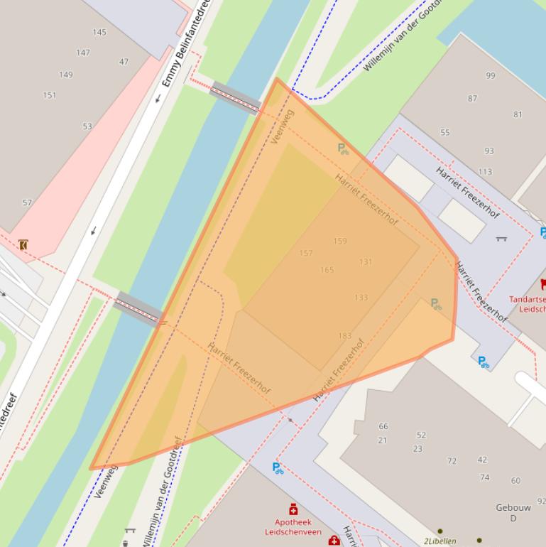 Kaart van postcodegebied 2492JB.