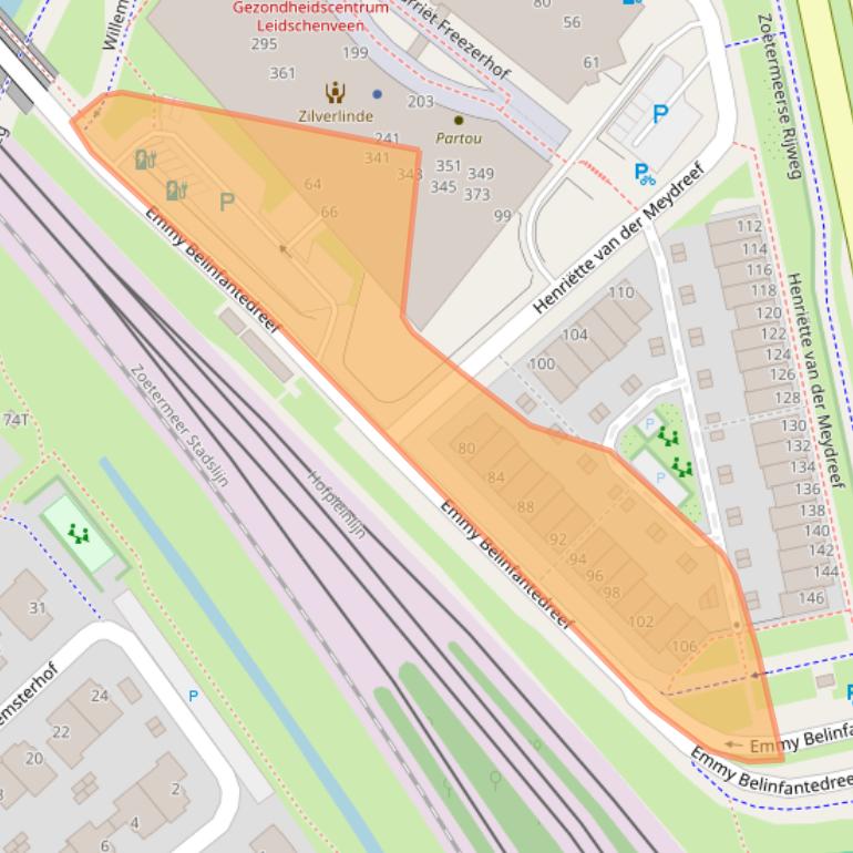 Kaart van postcodegebied 2492JV.