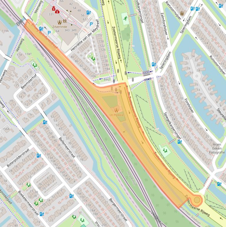 Kaart van postcodegebied 2492JZ.
