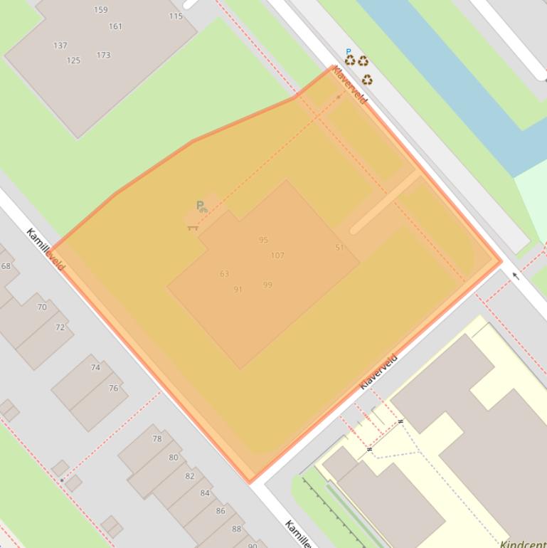 Kaart van postcodegebied 2492KA.