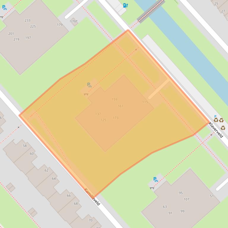 Kaart van postcodegebied 2492KB.