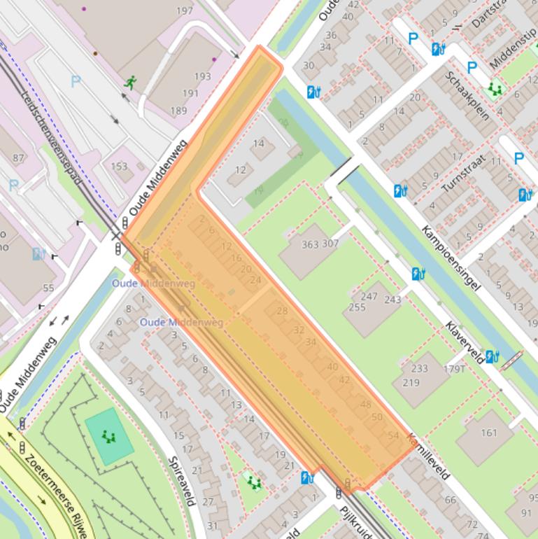 Kaart van postcodegebied 2492KG.