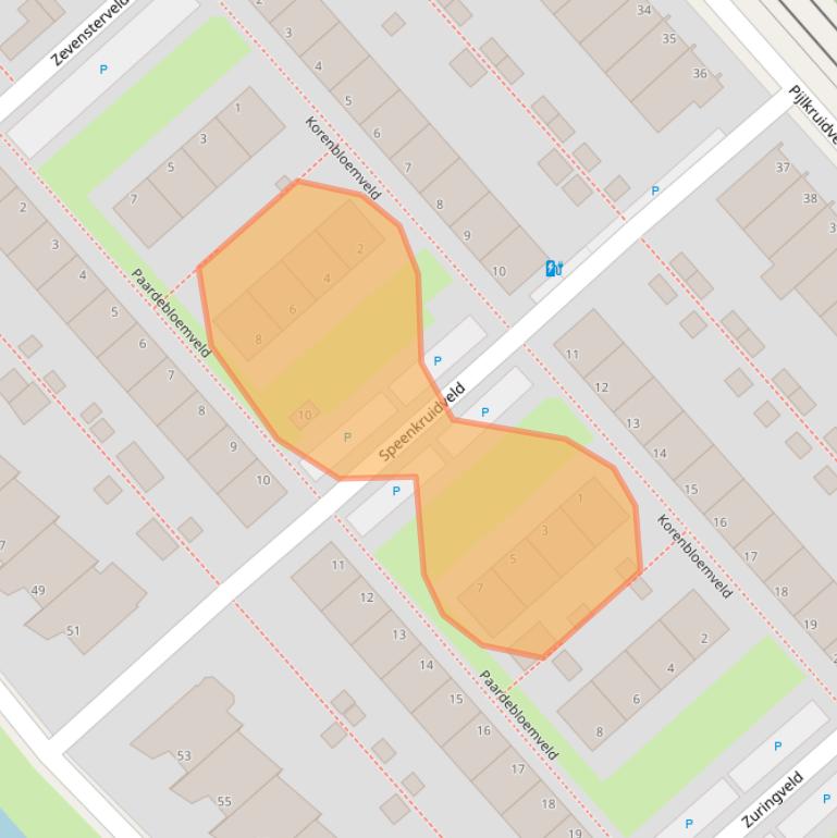 Kaart van postcodegebied 2492LH.