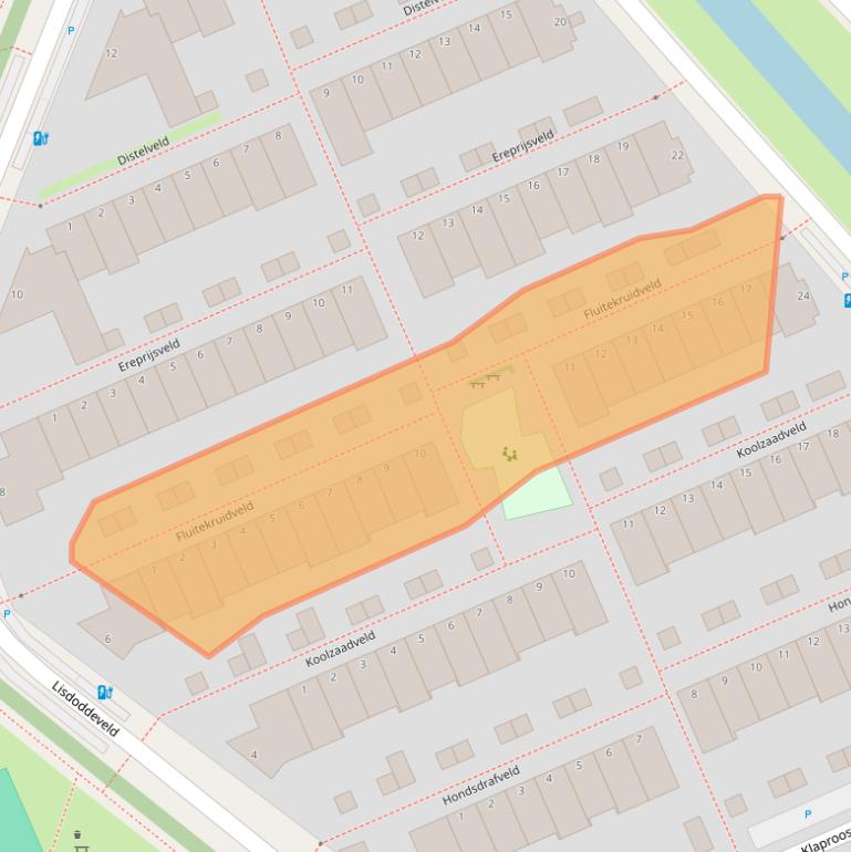 Kaart van postcodegebied 2492LT.