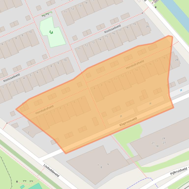 Kaart van postcodegebied 2492LW.