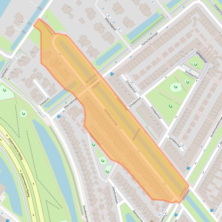 Kaart van postcodegebied 2492ME.