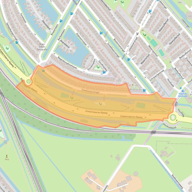 Kaart van postcodegebied 2492MV.