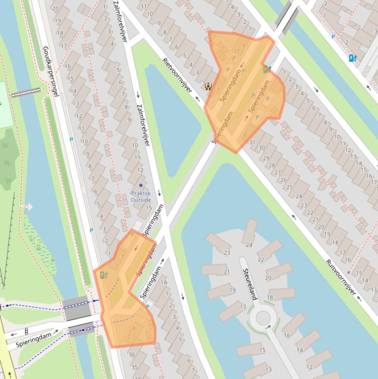 Kaart van postcodegebied 2492ND.