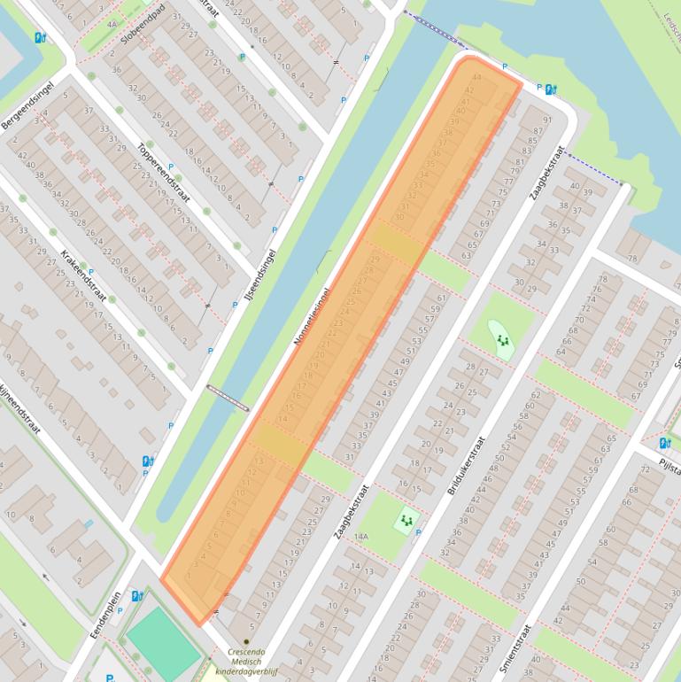 Kaart van postcodegebied 2492NS.