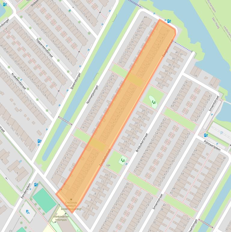 Kaart van postcodegebied 2492NT.