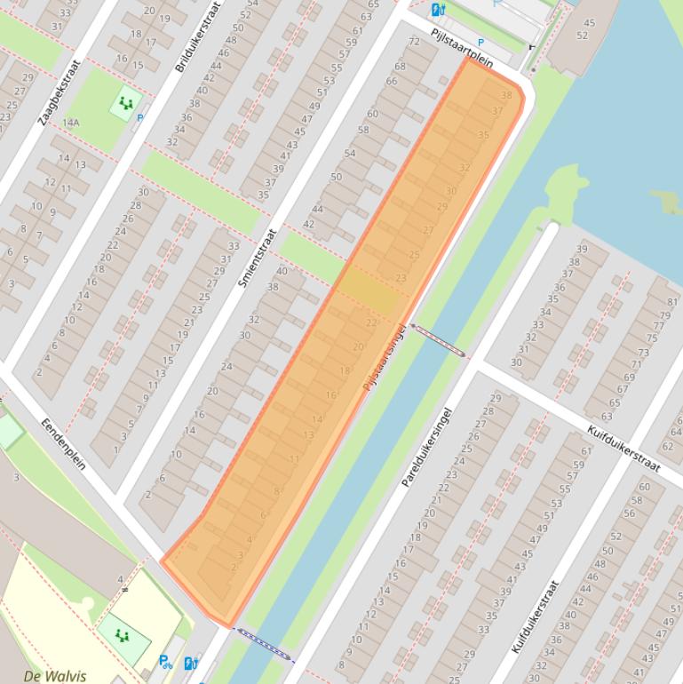 Kaart van postcodegebied 2492PC.