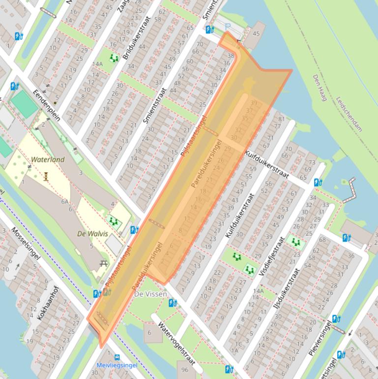 Kaart van postcodegebied 2492PG.