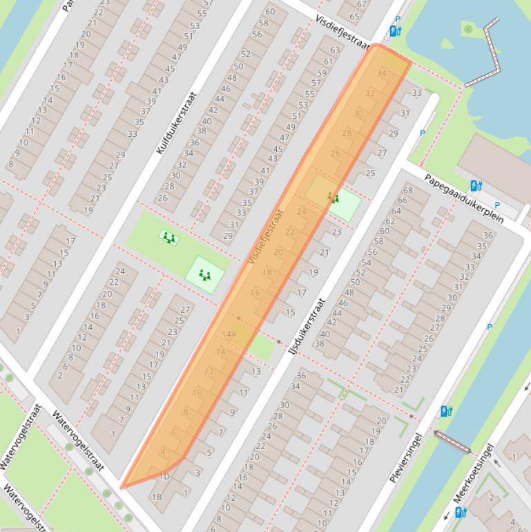 Kaart van postcodegebied 2492PL.