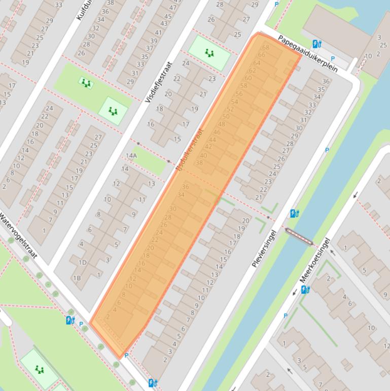 Kaart van postcodegebied 2492PN.