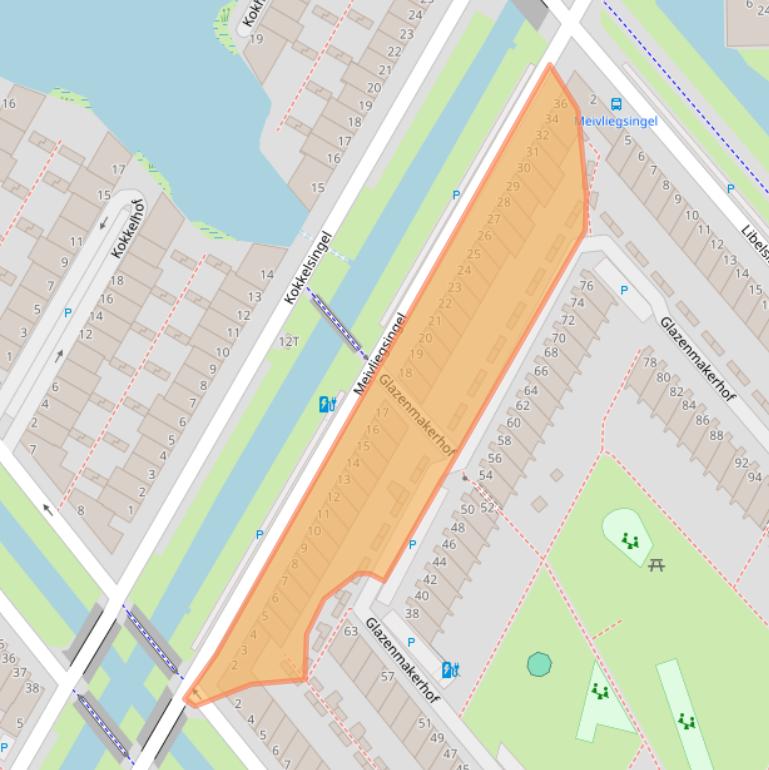 Kaart van postcodegebied 2492RA.