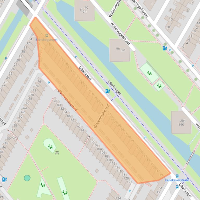 Kaart van postcodegebied 2492RB.