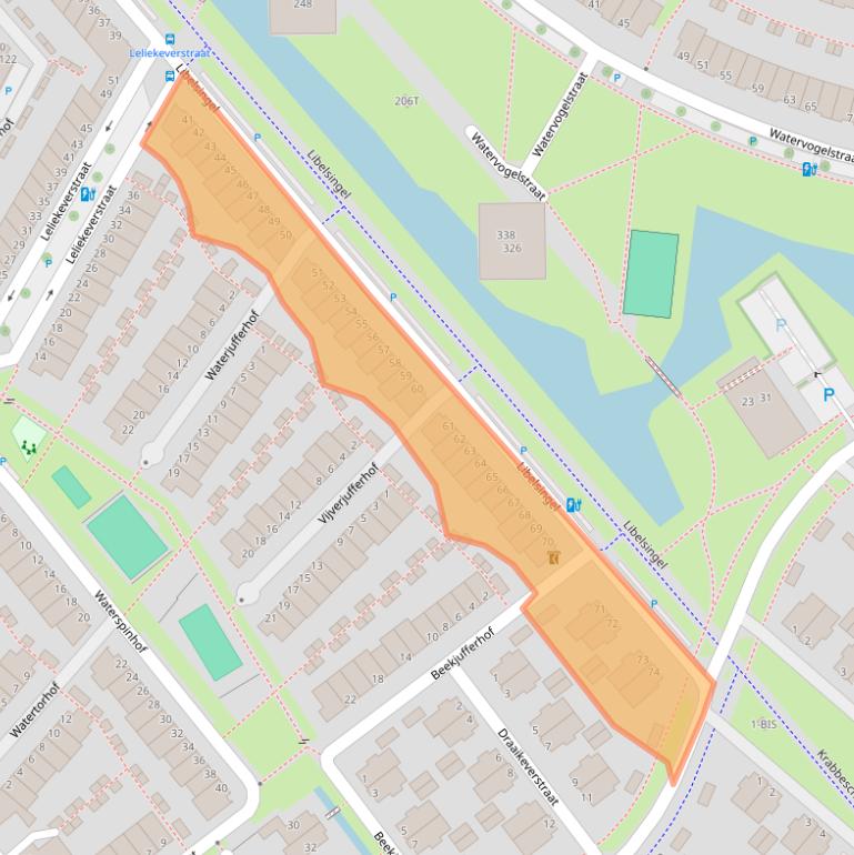 Kaart van postcodegebied 2492RC.