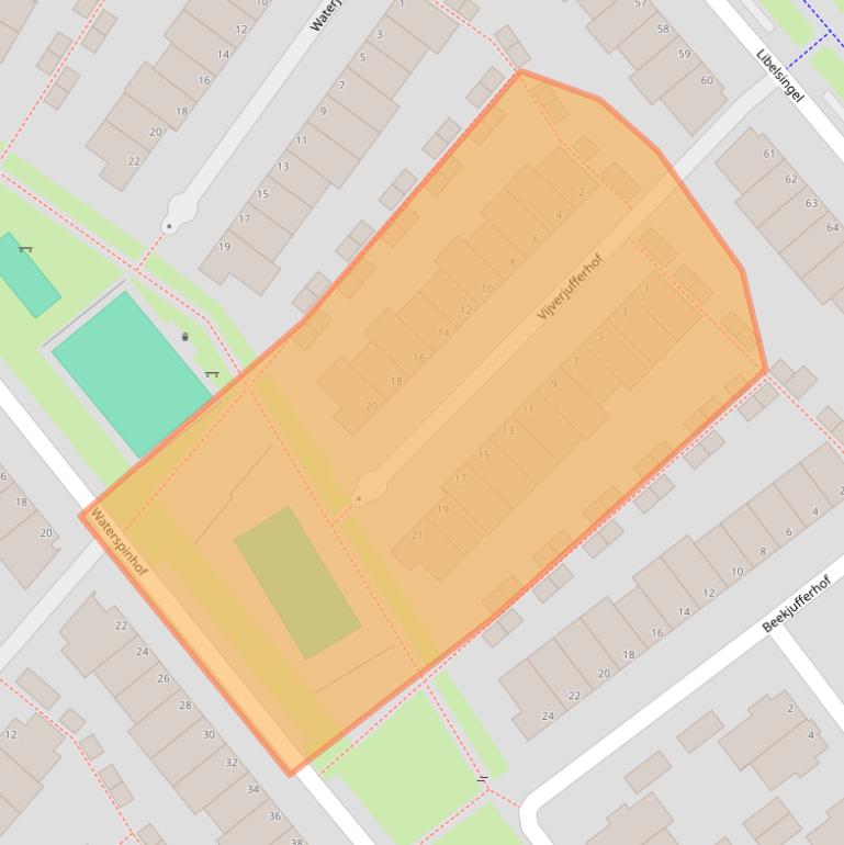 Kaart van postcodegebied 2492RE.