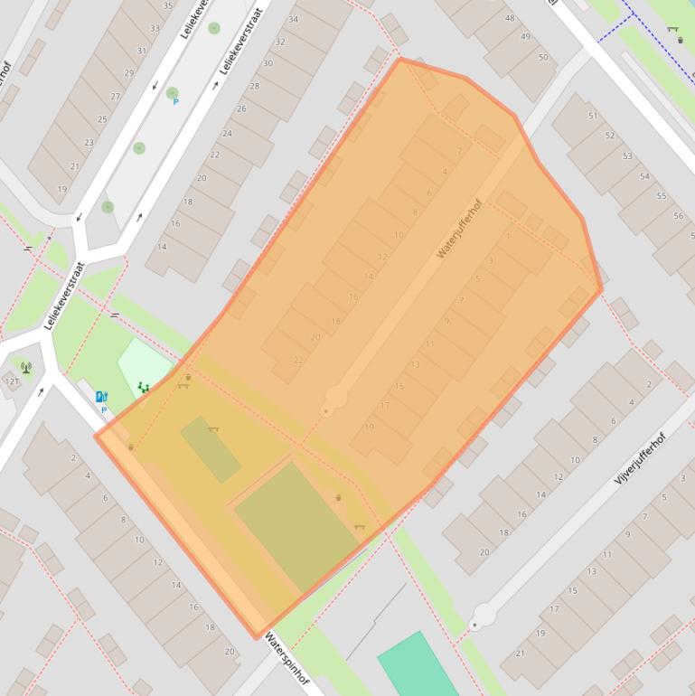 Kaart van postcodegebied 2492RG.