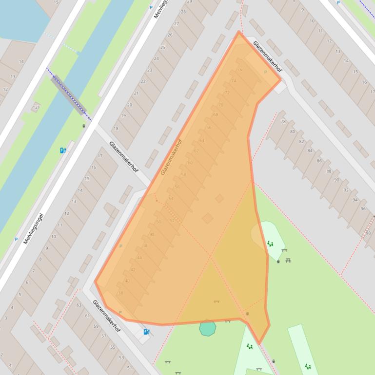 Kaart van postcodegebied 2492RT.