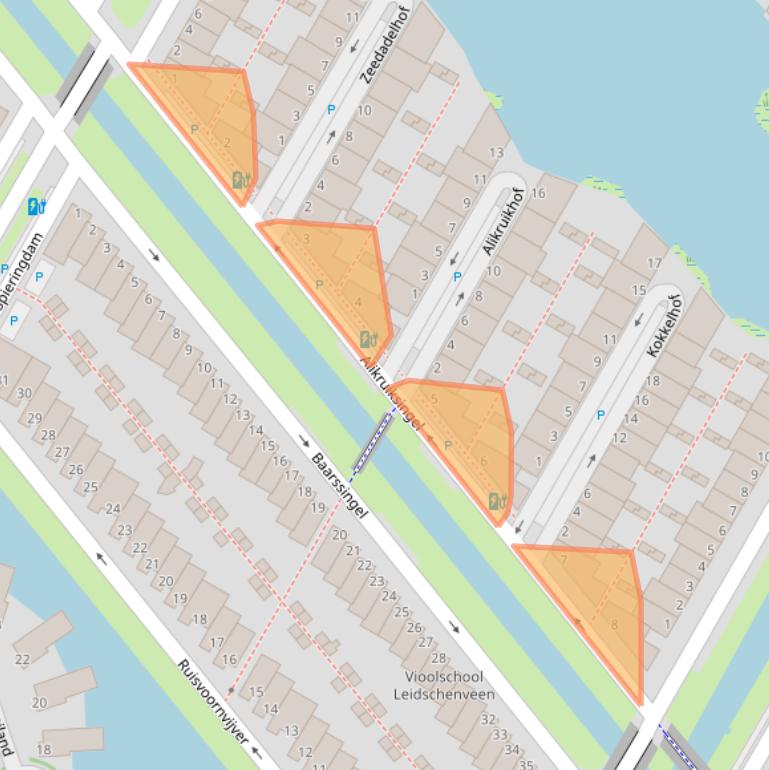 Kaart van postcodegebied 2492SC.